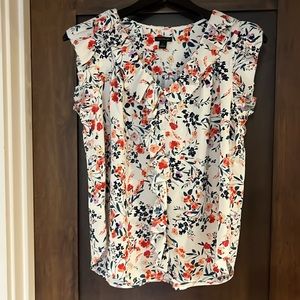 Ann Taylor Womens Floral Sleeveless Blouse Size S